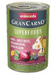 Animonda GranCarno konzerva Superfoods hovězí, červená řepa, ostružiny, pampeliška 400 g