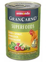 Animonda GranCarno konzerva Superfoods kuře, špenát, maliny, dýňová semínka 400 g