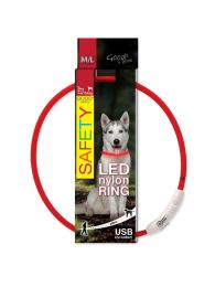 Dog Fantasy Obojek LED nylon M/L 65 cm