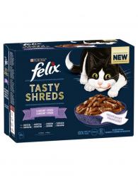 Felix Tasty Shreds lahodný výběr maso+ryby ve šťávě 12x80 g