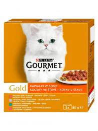 Gourmet Gold cat multipack kousky se zeleninou ve šťávě 8x85 g