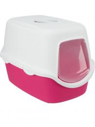 Trixie WC VICO kryté s dvířky růžovo/bílé 56x40x40 cm