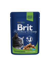 Brit Premium Cat Pouch with Chicken Slices for Sterilised 100 g
