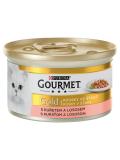 Gourmet Gold cat konzerva kousky ve šťávě s lososem a kuřetem 85 g